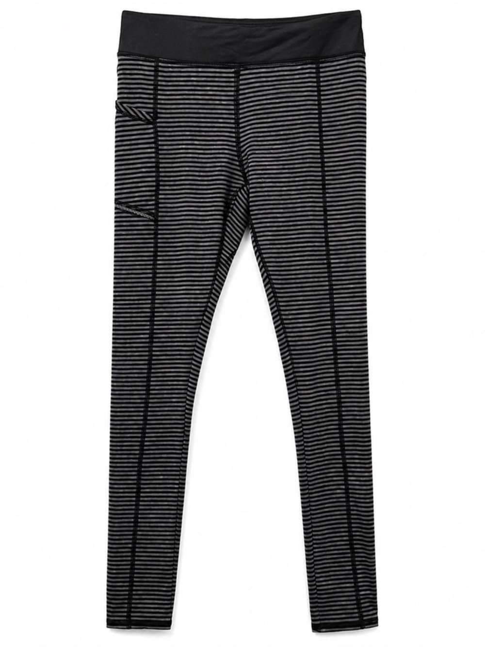 🖤 AVIA Black & Gray Striped Leggings Girls XL (14/16) 🖤